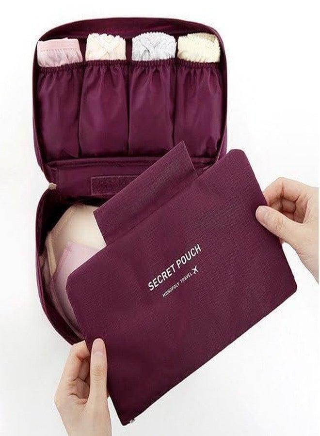 FosCadit Portable Cosmetic, Makeup, Lingerie Toiletry Travel Innerwear Bag Underwear, Bra, Socks, Panties Storage Pouch Bagganizer (Multicolor) - Image 5